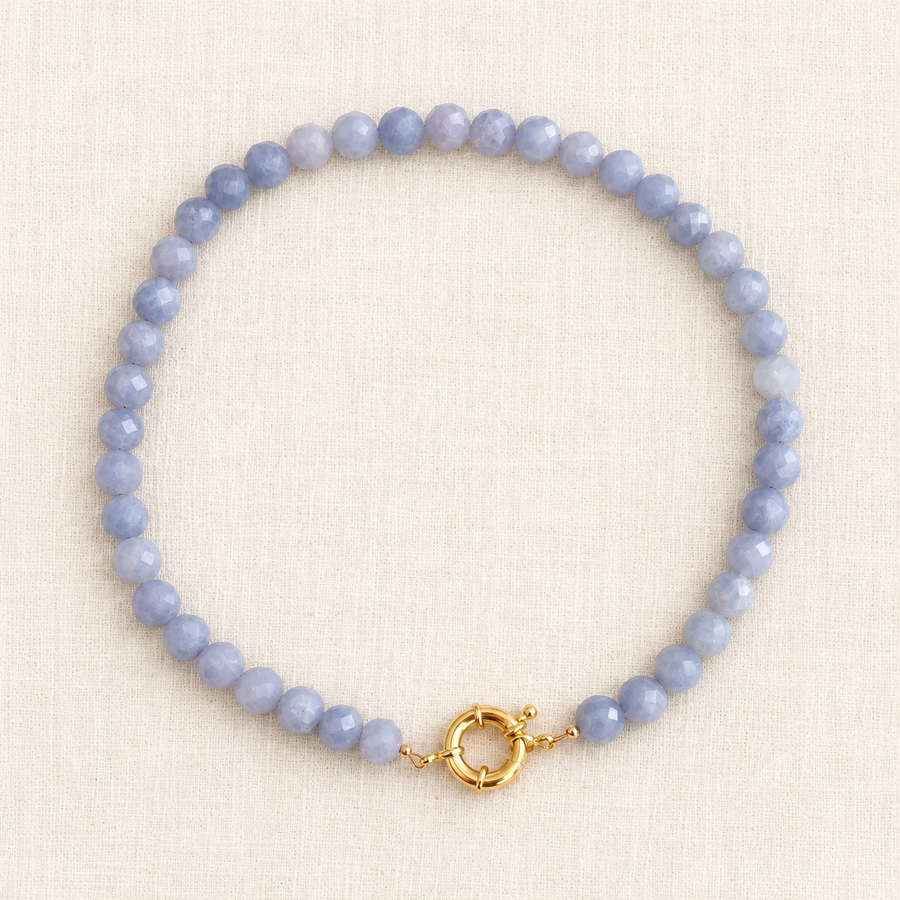 Blauwe Aquamarijn ketting