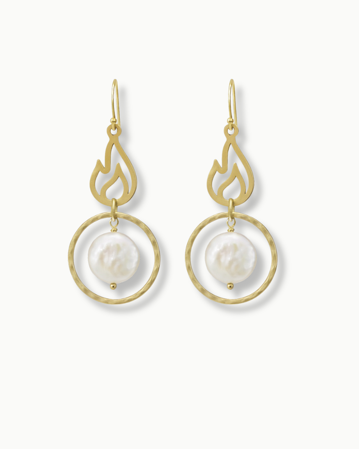 Pearl Flame oorbellen
