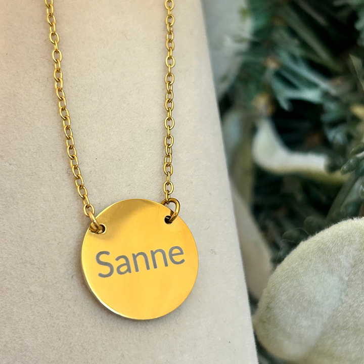 Coin ketting engraved