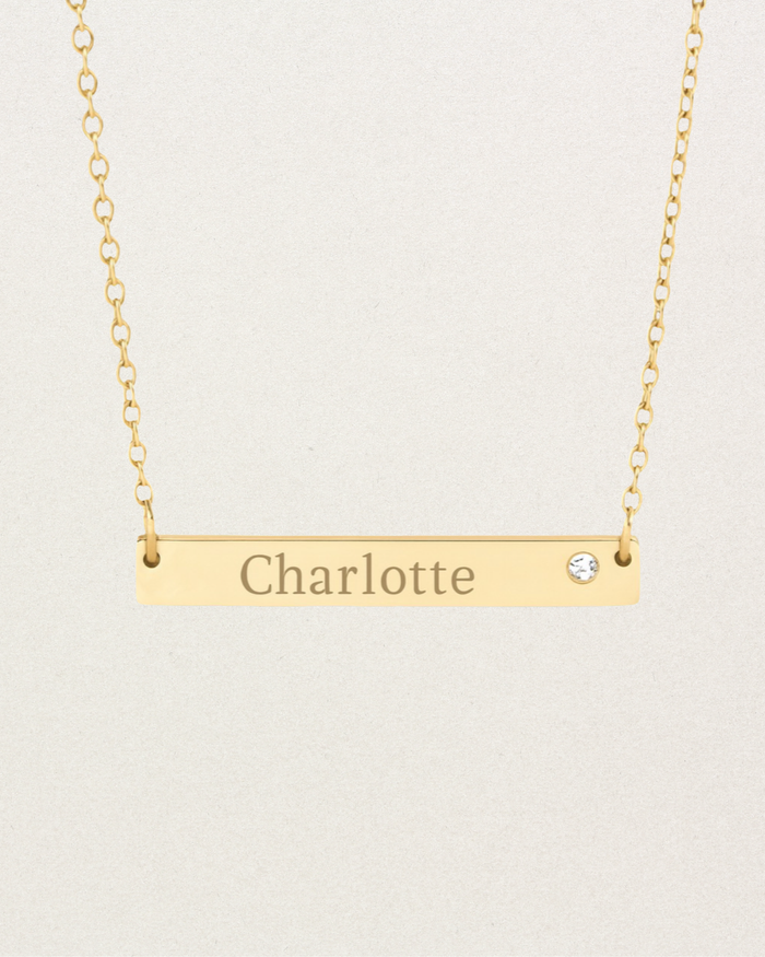 Bar ketting met geboortesteen