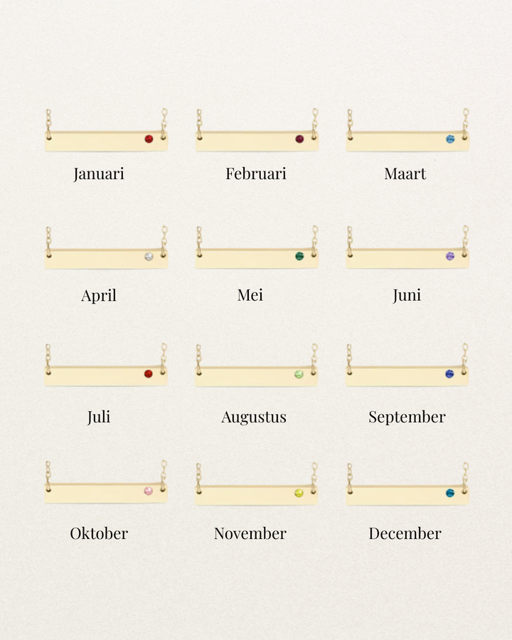 Bar met birthstone